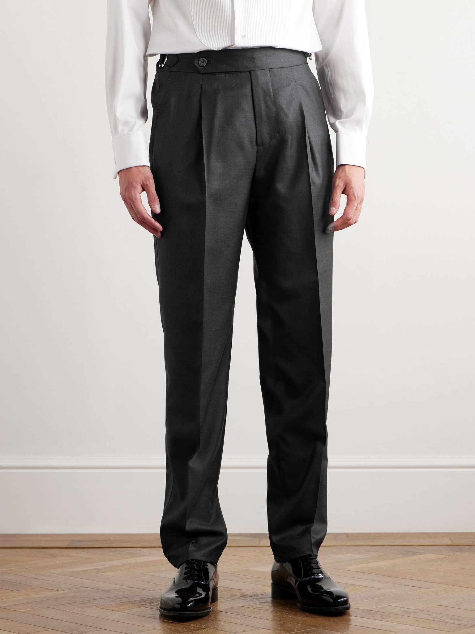 Pleated Virgin Wool and Silk-Blend Suit Trousers - 4