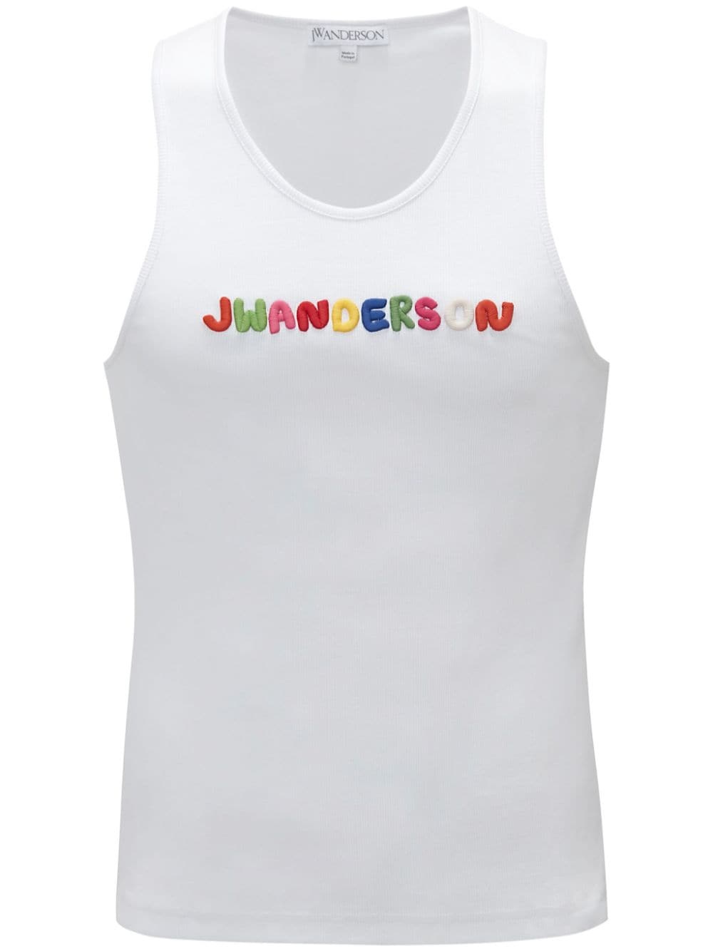 logo-embroidered cotton tank top - 1
