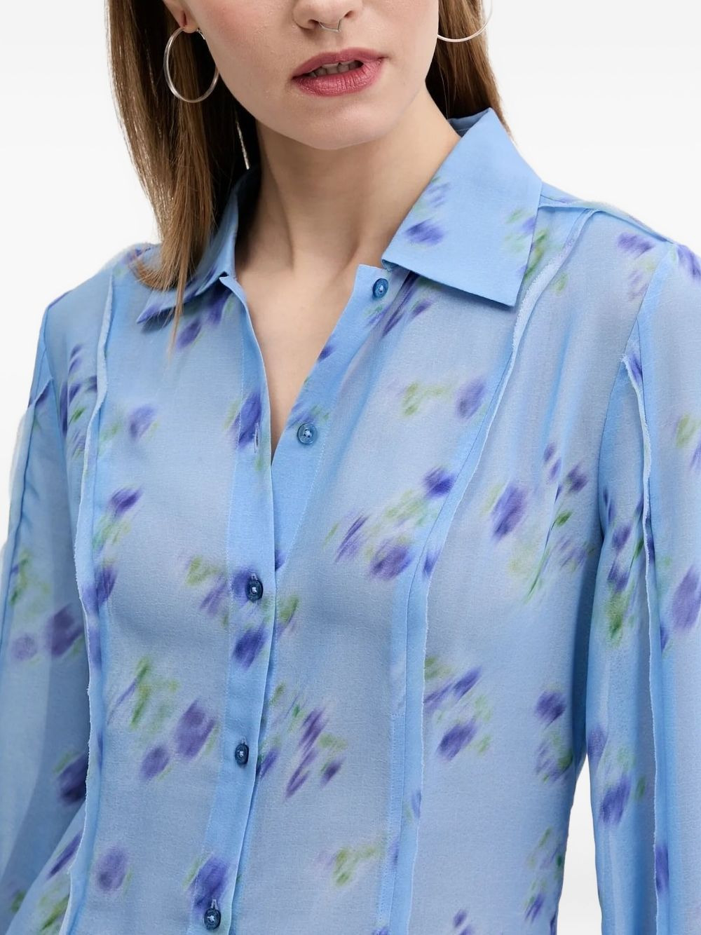 floral button-down shirt - 3