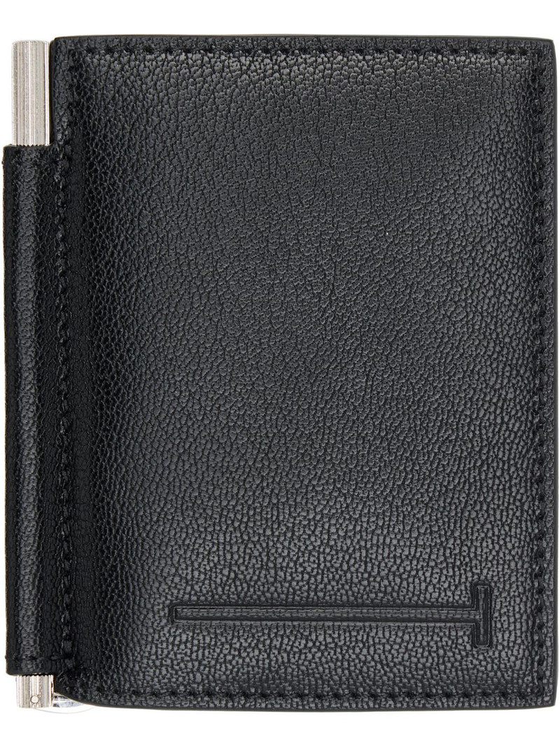 TOM FORD Black Elongated T Line Money Clip Card Holder outlook