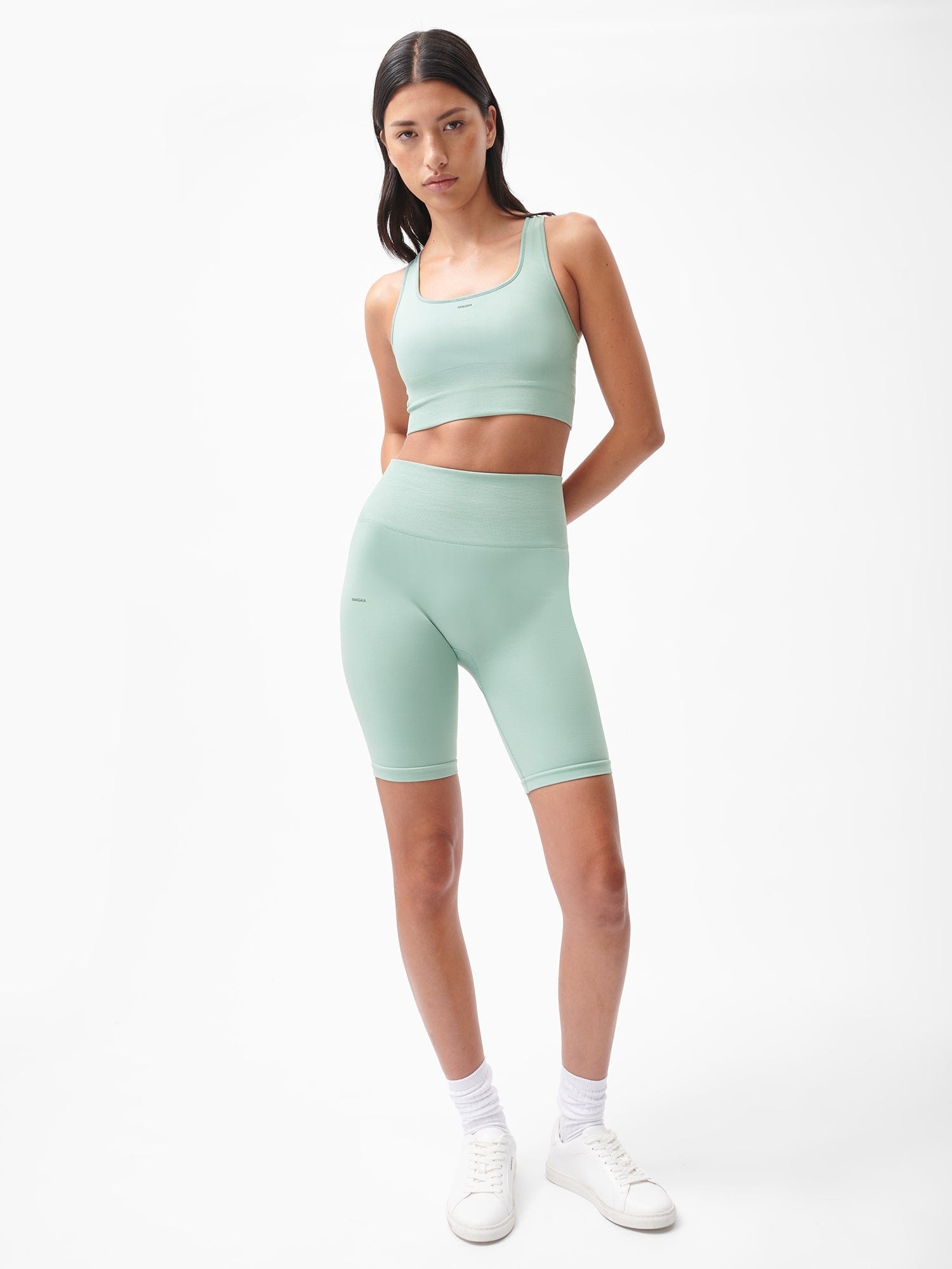 Women's Plant-Stretch Compressive Sports Bra - Eucalyptus Blue - 5