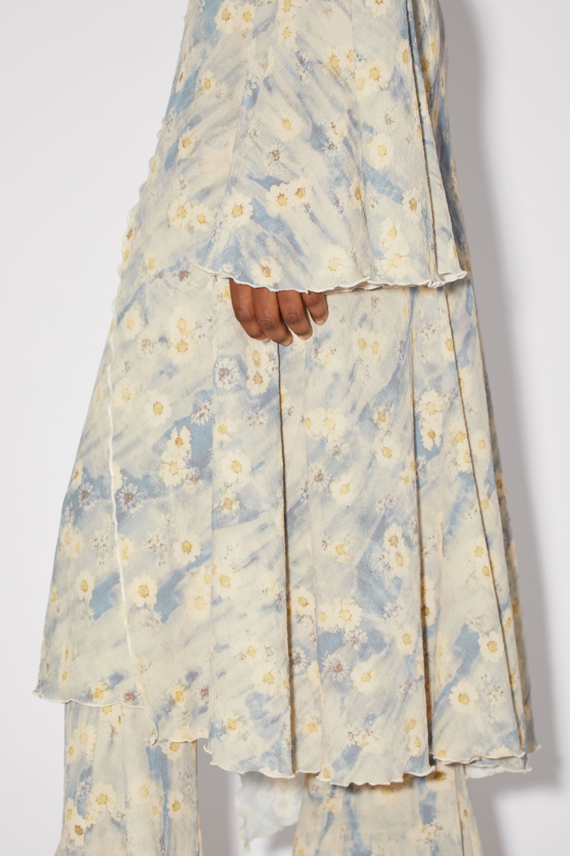 Printed wrap dress - Blue/beige - 5