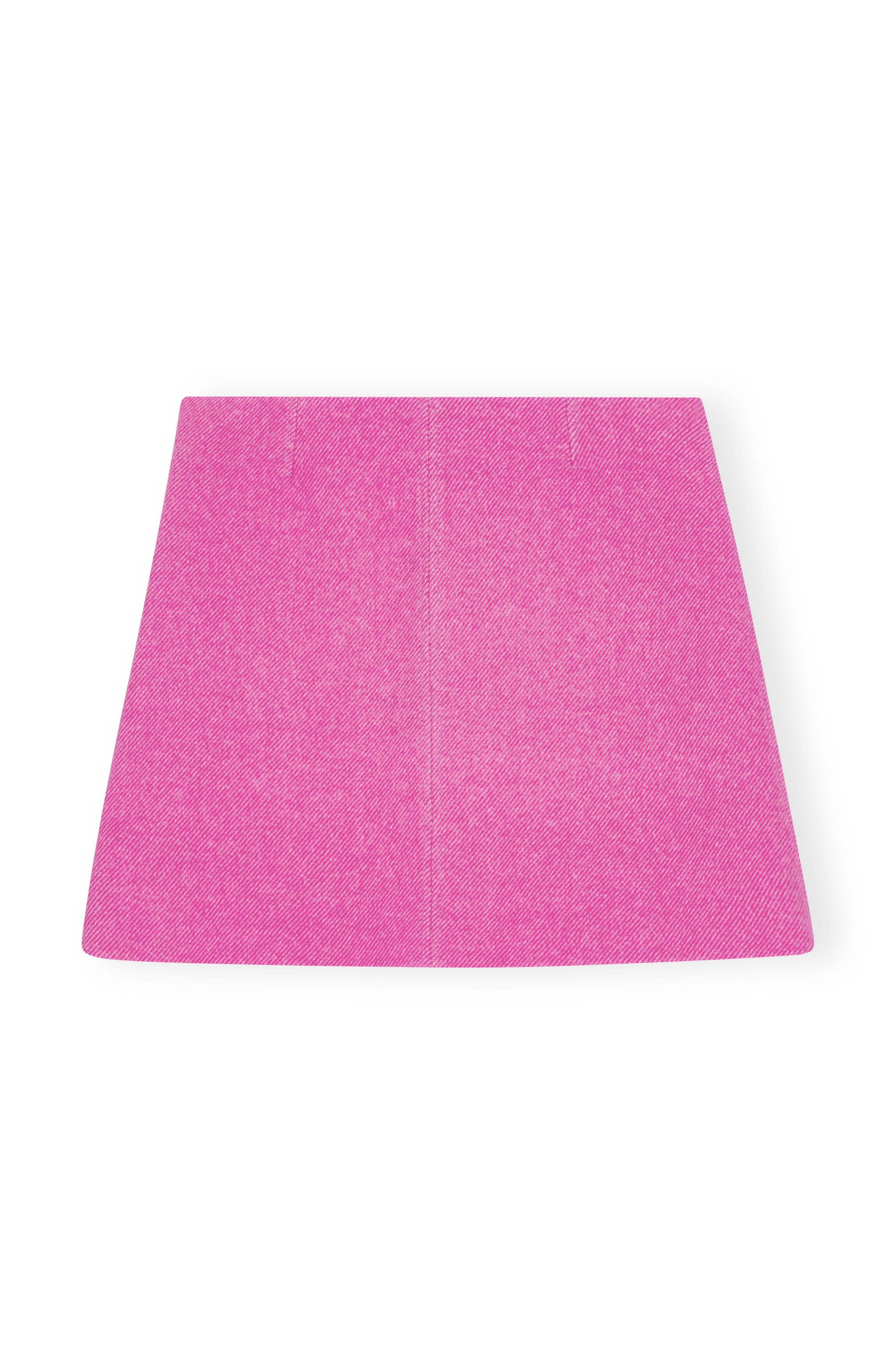 PINK TWILL WOOL SUITING MINI SKIRT - 6