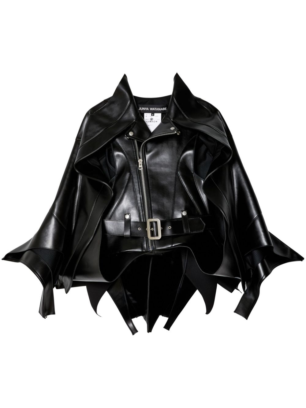 asymmetric faux-leather biker jacket - 1