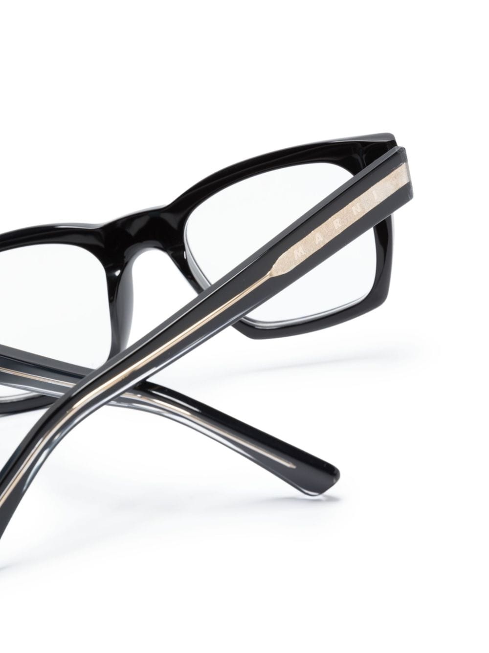 square-frame logo-print glasses - 3
