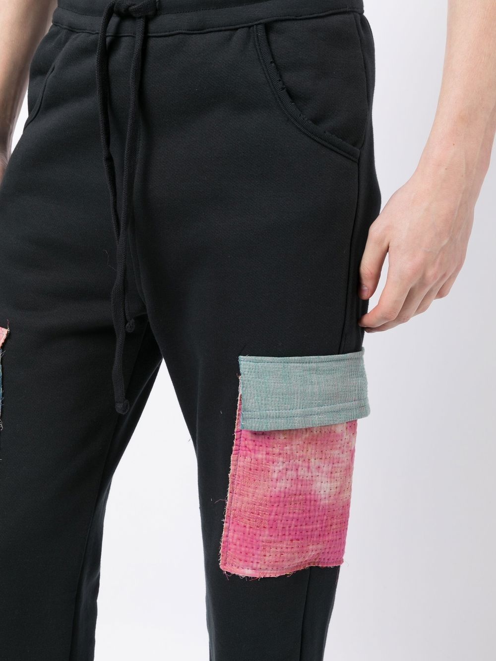 flap-pockets cotton track pants - 5