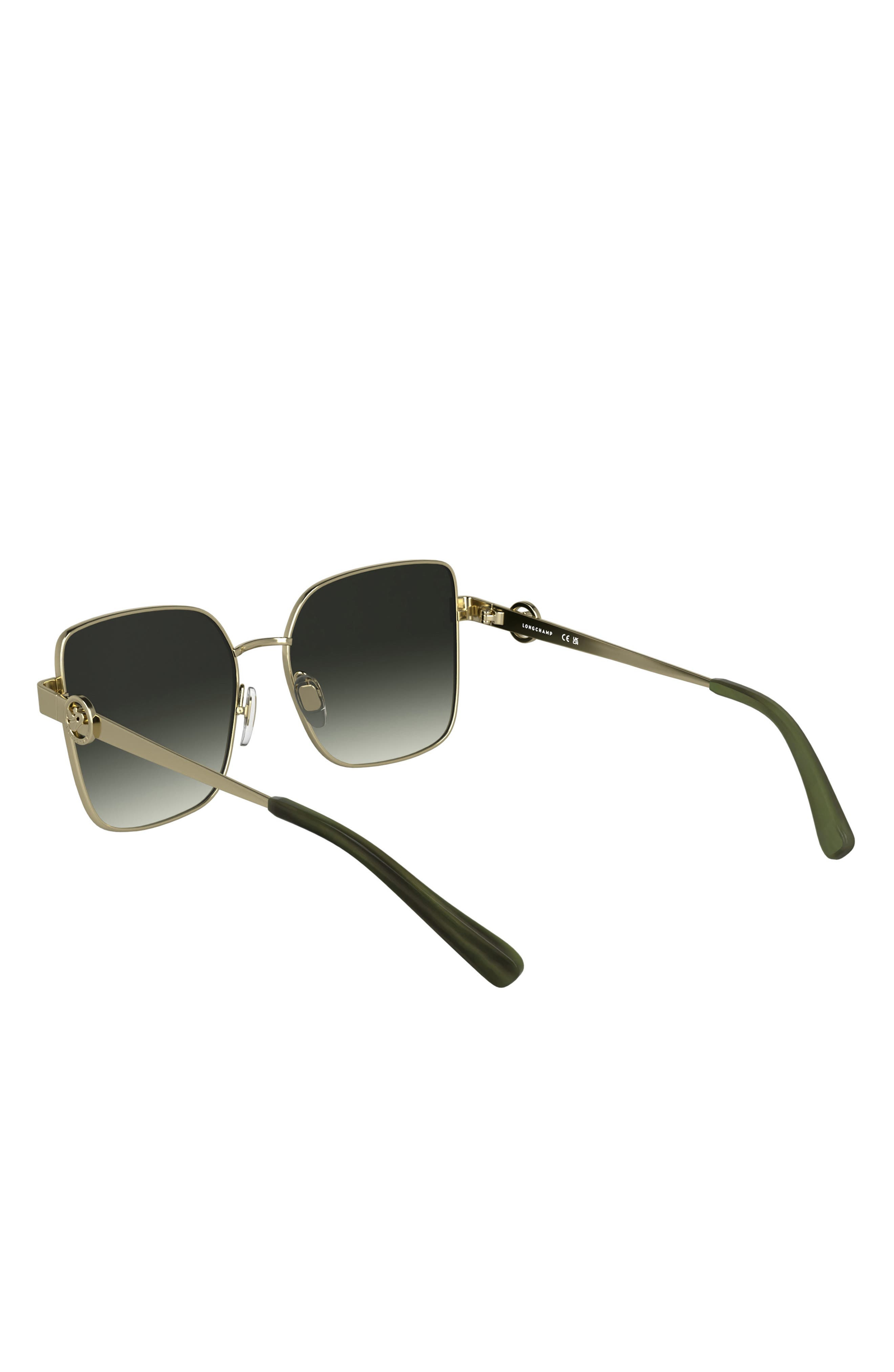 Longchamp Medallion 56mm Butterfly Sunglasses in Gold/Gradient Khaki at Nordstrom - 4