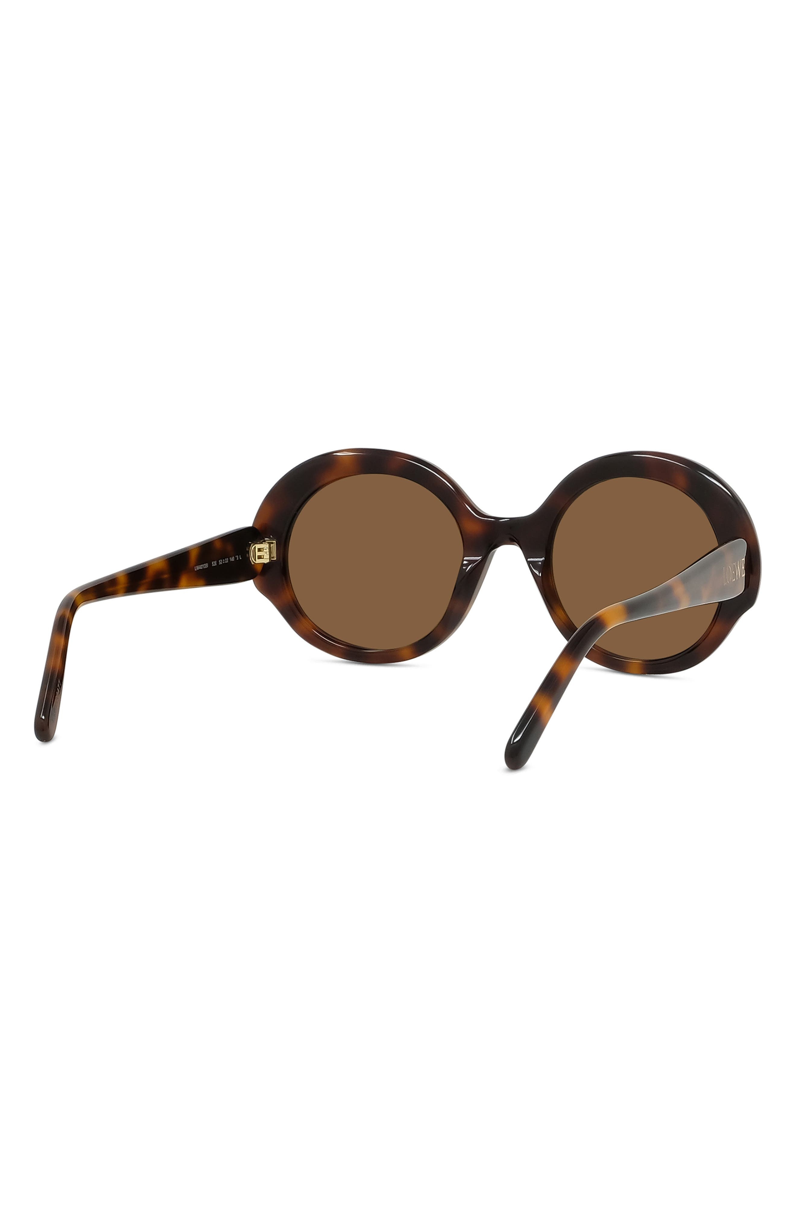 Loewe Thin 52mm Round Sunglasses in Dark Havana /Brown at Nordstrom - 7