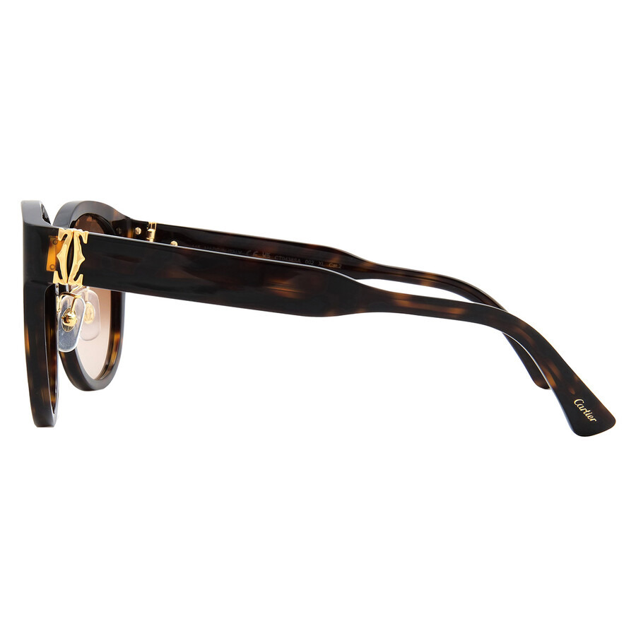 Cartier C Decor Brown Multi Treatment Cat Eye Ladies Sunglasses CT0438SA 002 56 - 3