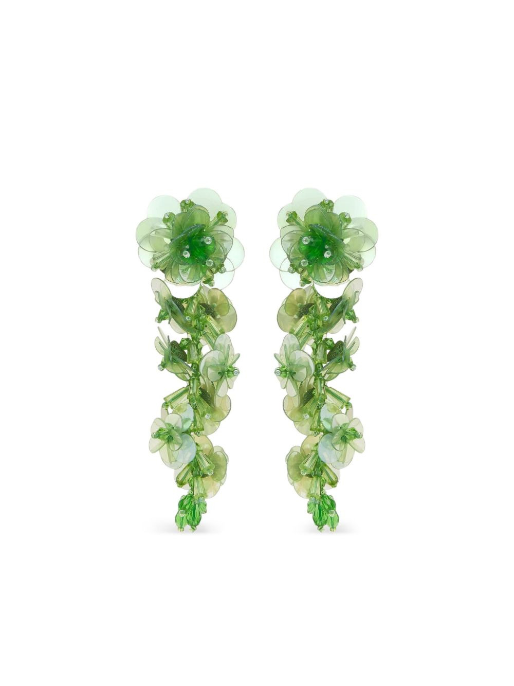 flower-sequin dangling earrings - 1
