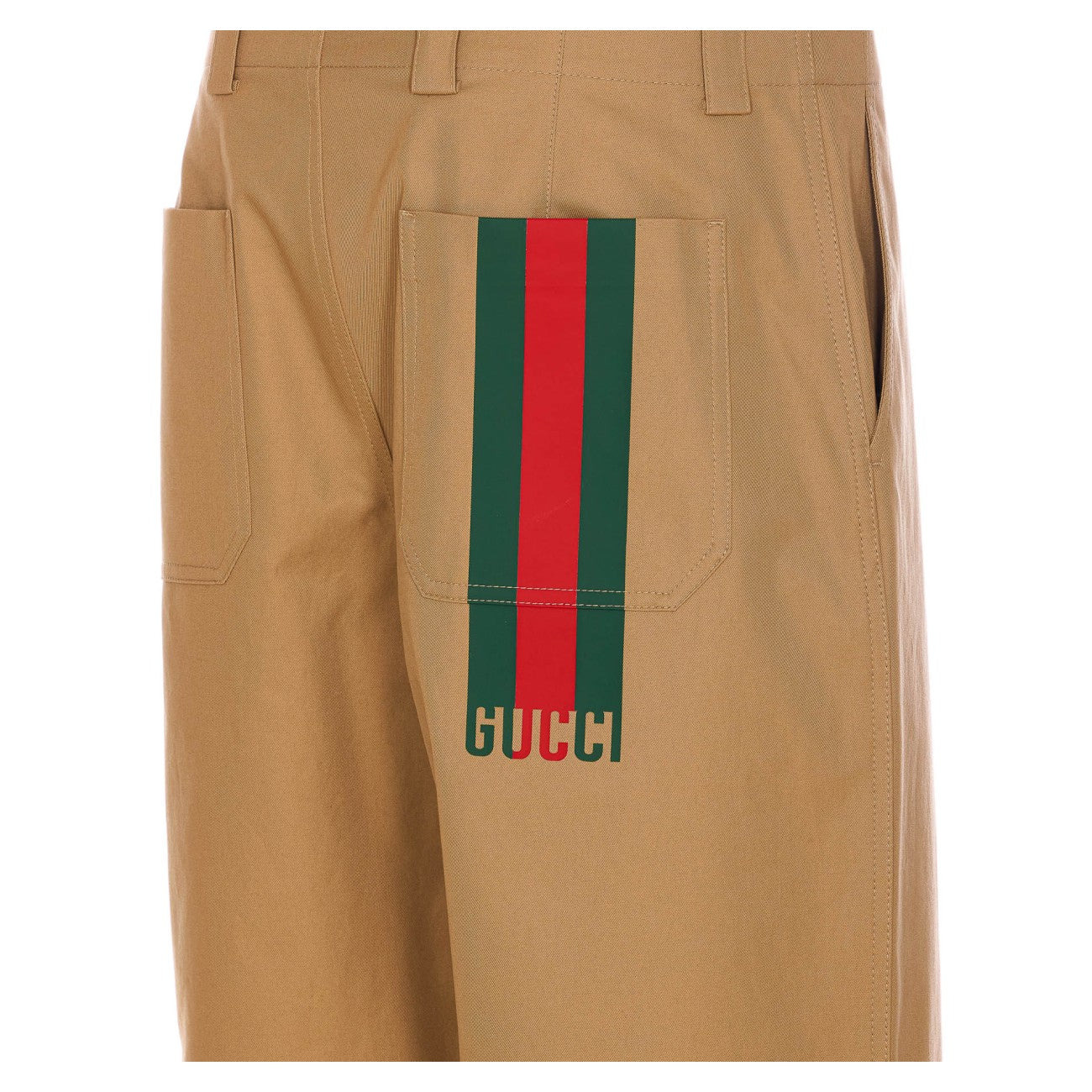 Gucci Men Web Detail Twill Pants - 2