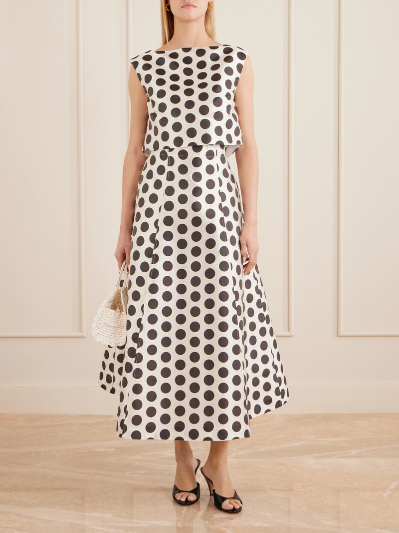 DESTREE India Paneled Polka-dot Satin Midi Skirt outlook