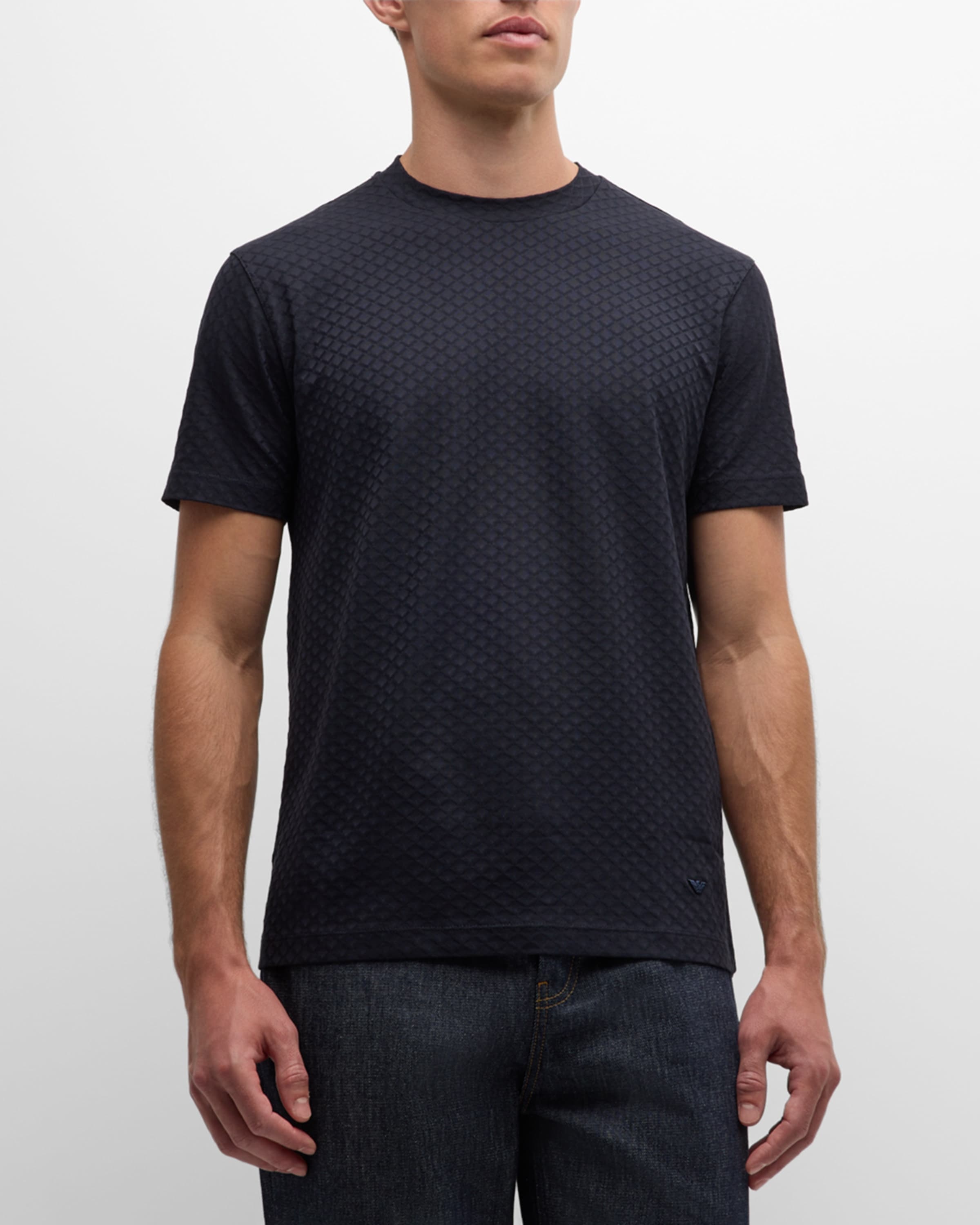 Men's Cotton Tonal Diamond Crewneck T-Shirt - 2