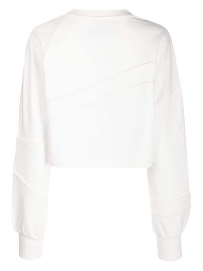 FENG CHEN WANG logo-embroidered cotton cropped sweatshirt outlook