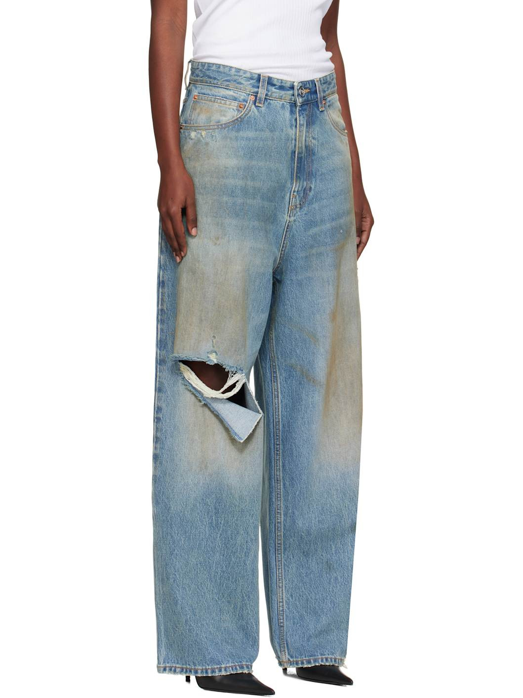 Blue Distressed Baggy Jeans - 2