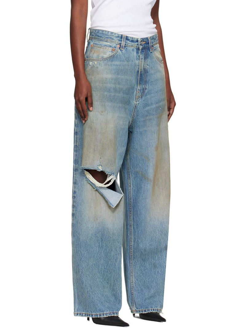 Blue Distressed Baggy Jeans 2