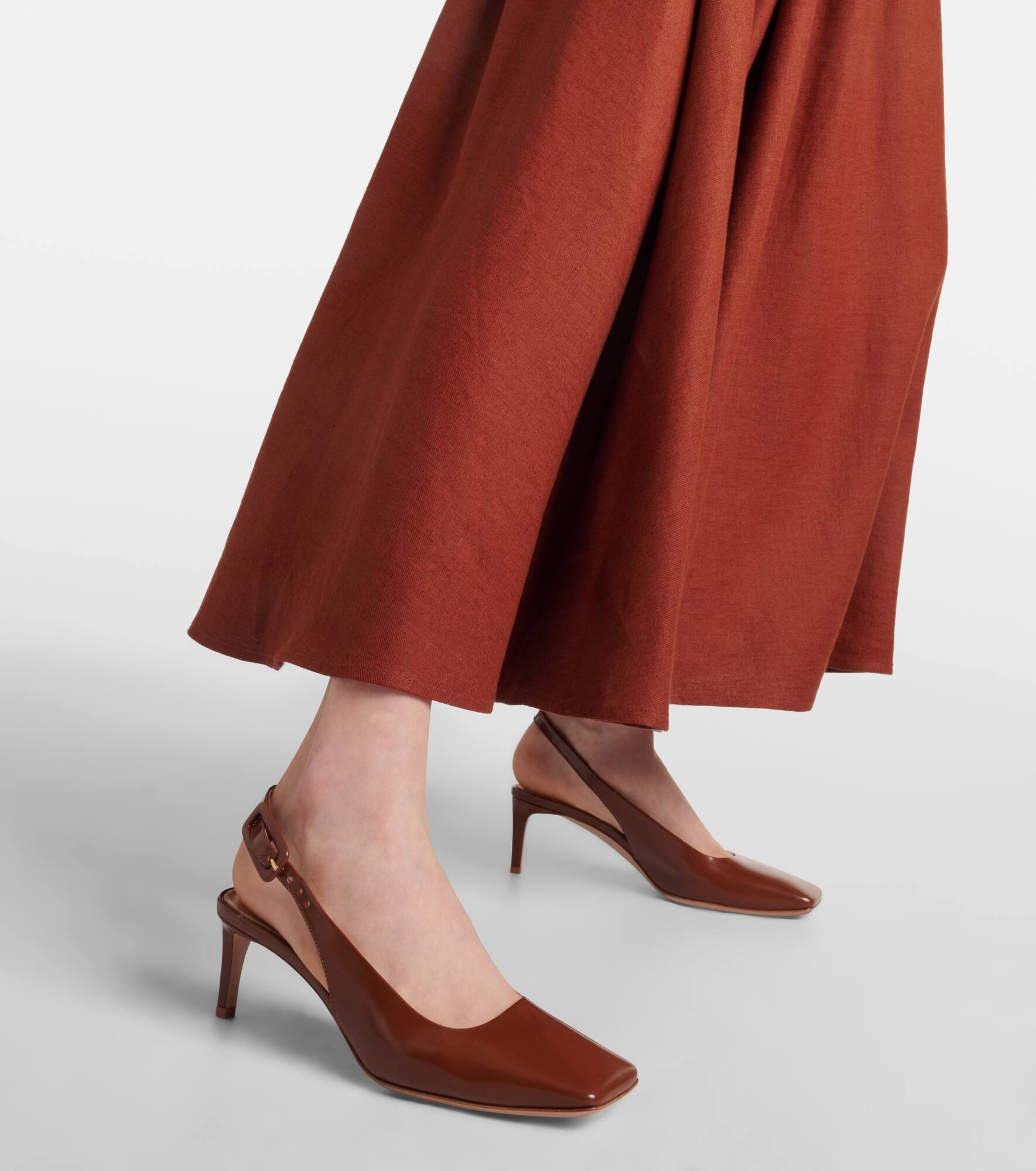 55 patent leather slingback pumps - 4