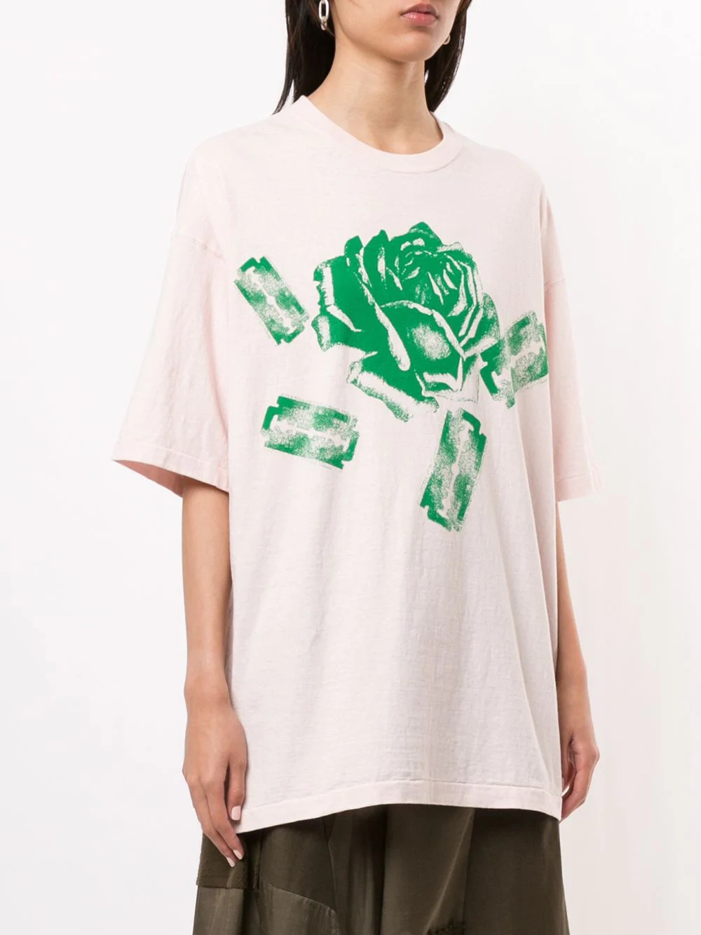 oversized razor print T-shirt - 3