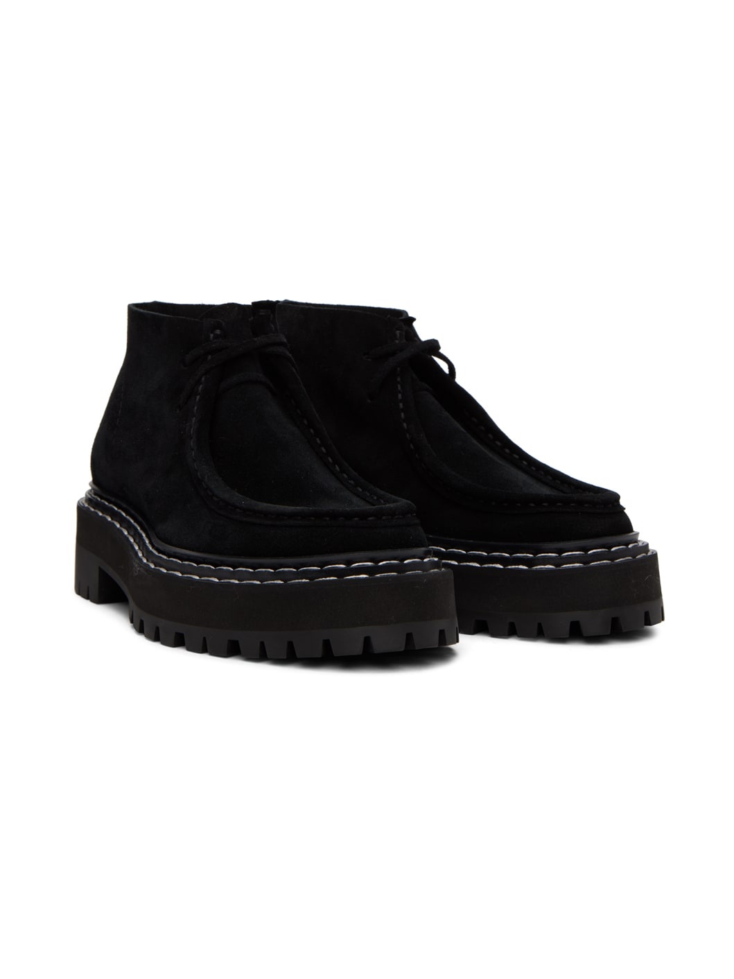 Black Lug Sole Platform Boots - 4