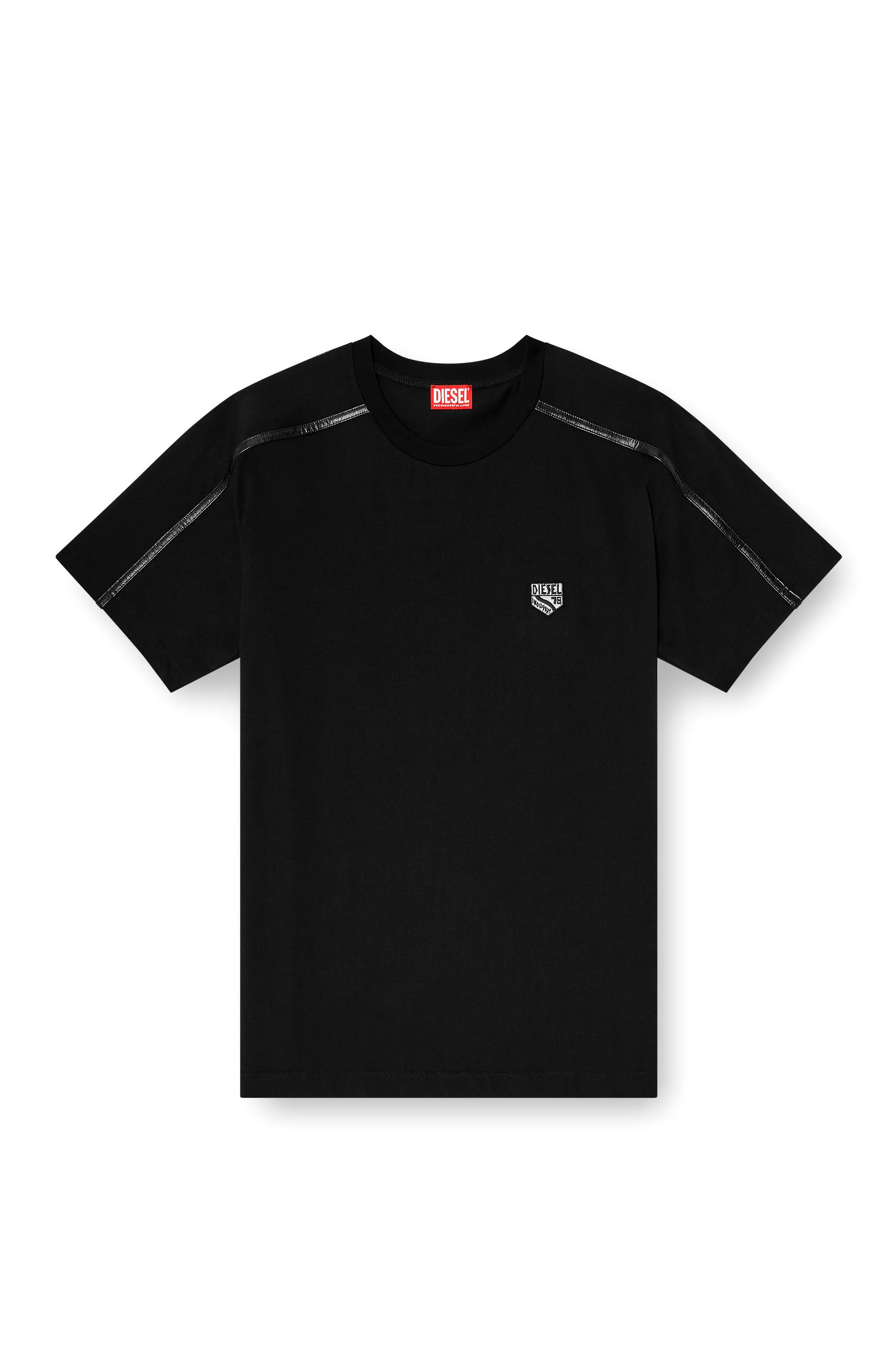 T-SHIRT WITH CONTRAST TRIMS AND LOGO PATCH - 1