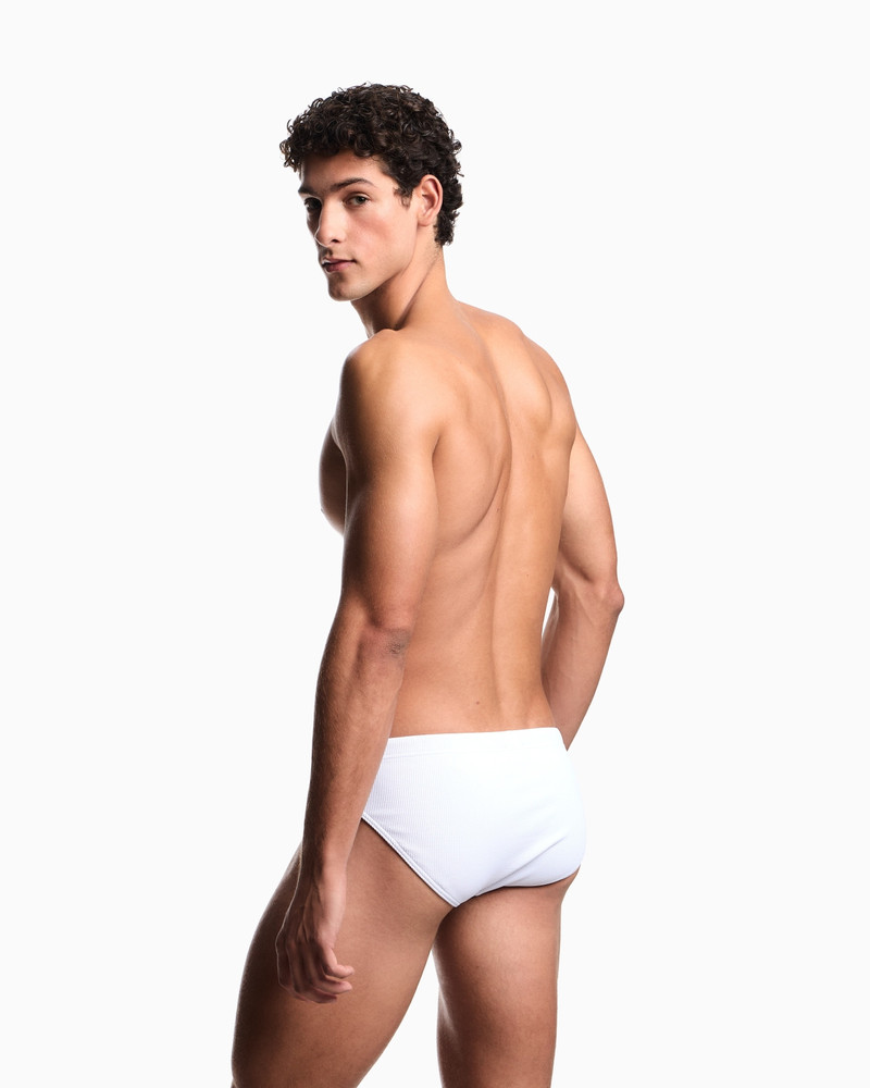 SATIN LABEL PIQUÉ SWIM BRIEFS 3