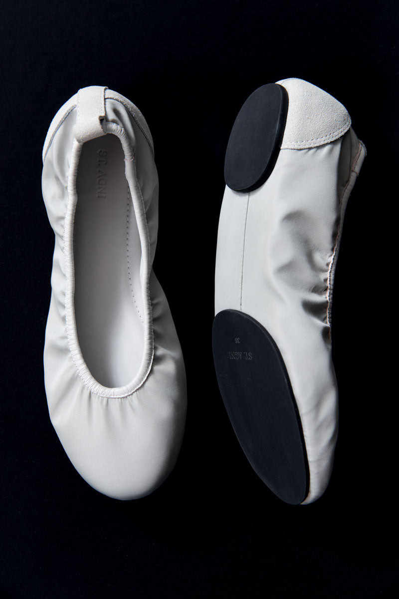 Satin Ballet Flat - Silver 6