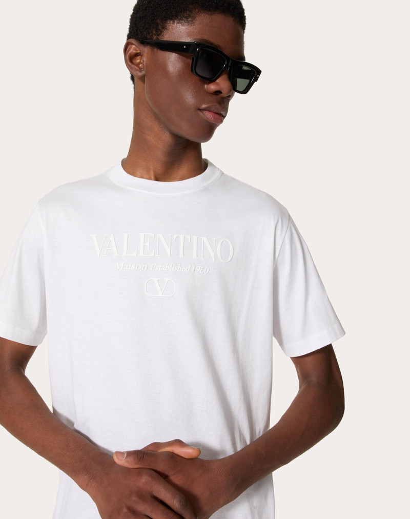 VALENTINO PRINT COTTON CREWNECK T-SHIRT 5