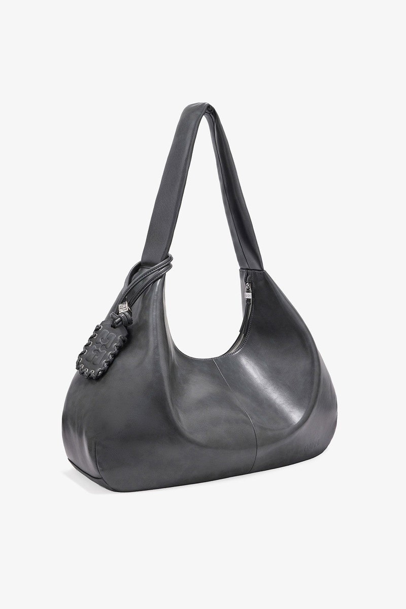 GANNI STEAL GREY XXL HOBO BAG outlook