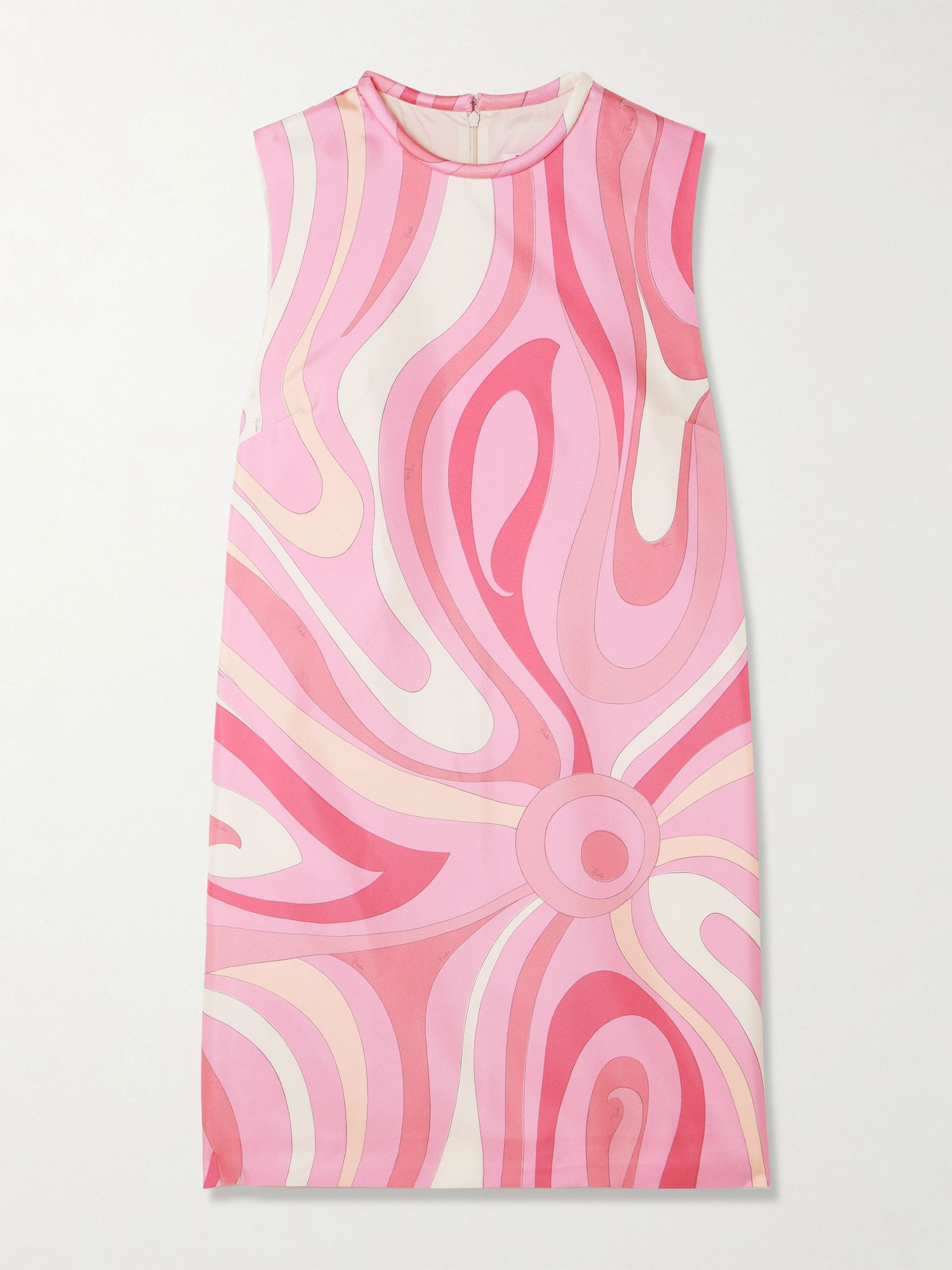 Printed silk-twill mini dress Pink - 1