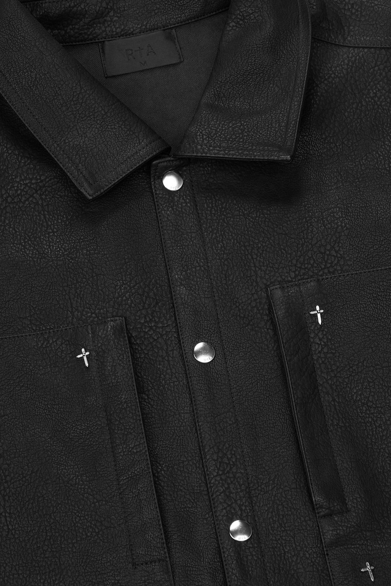 FISHER FAUX LEATHER JACKET | BLACK 3