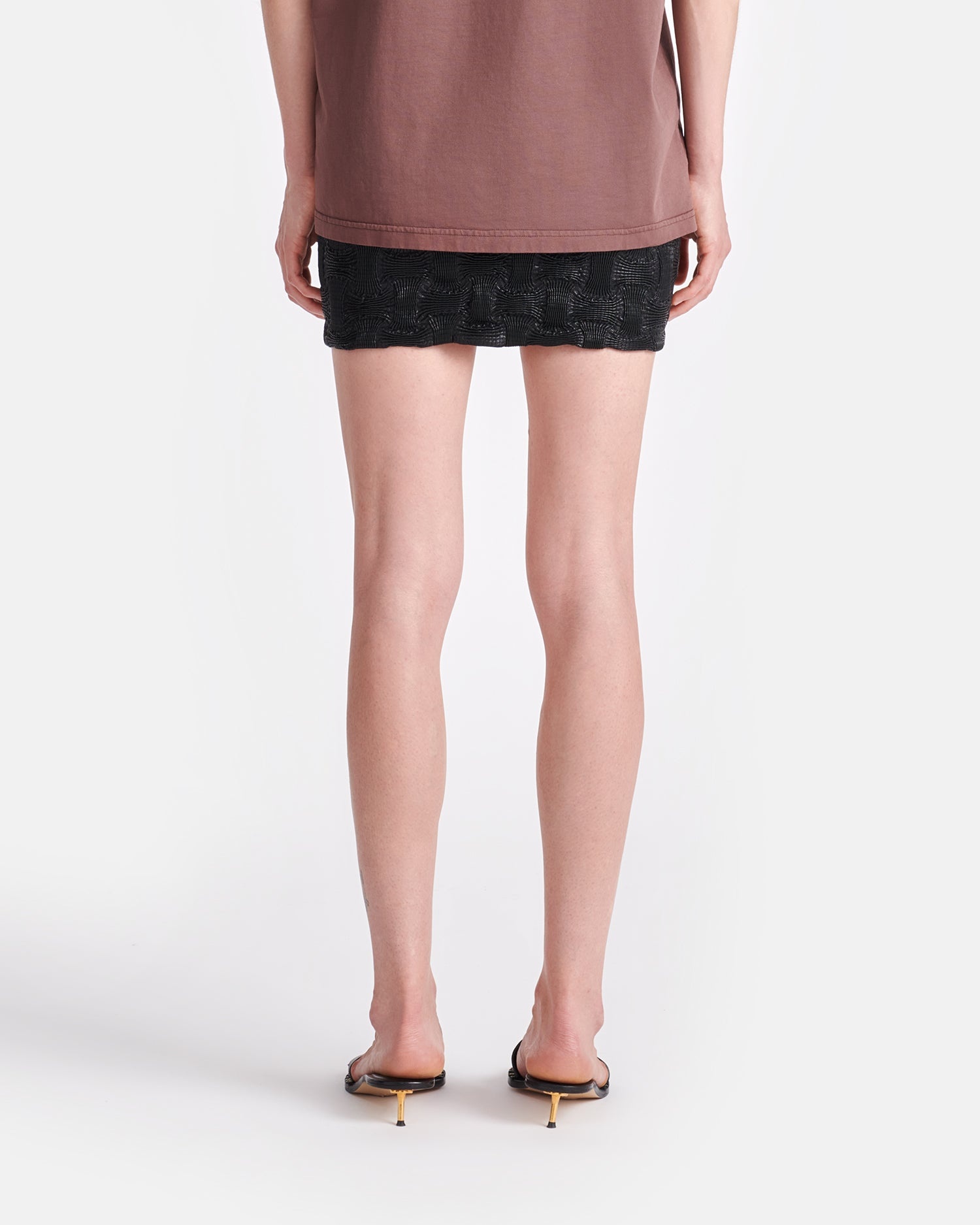 Seersucker Okobor™ Alt-Leather Mini Skirt - 5
