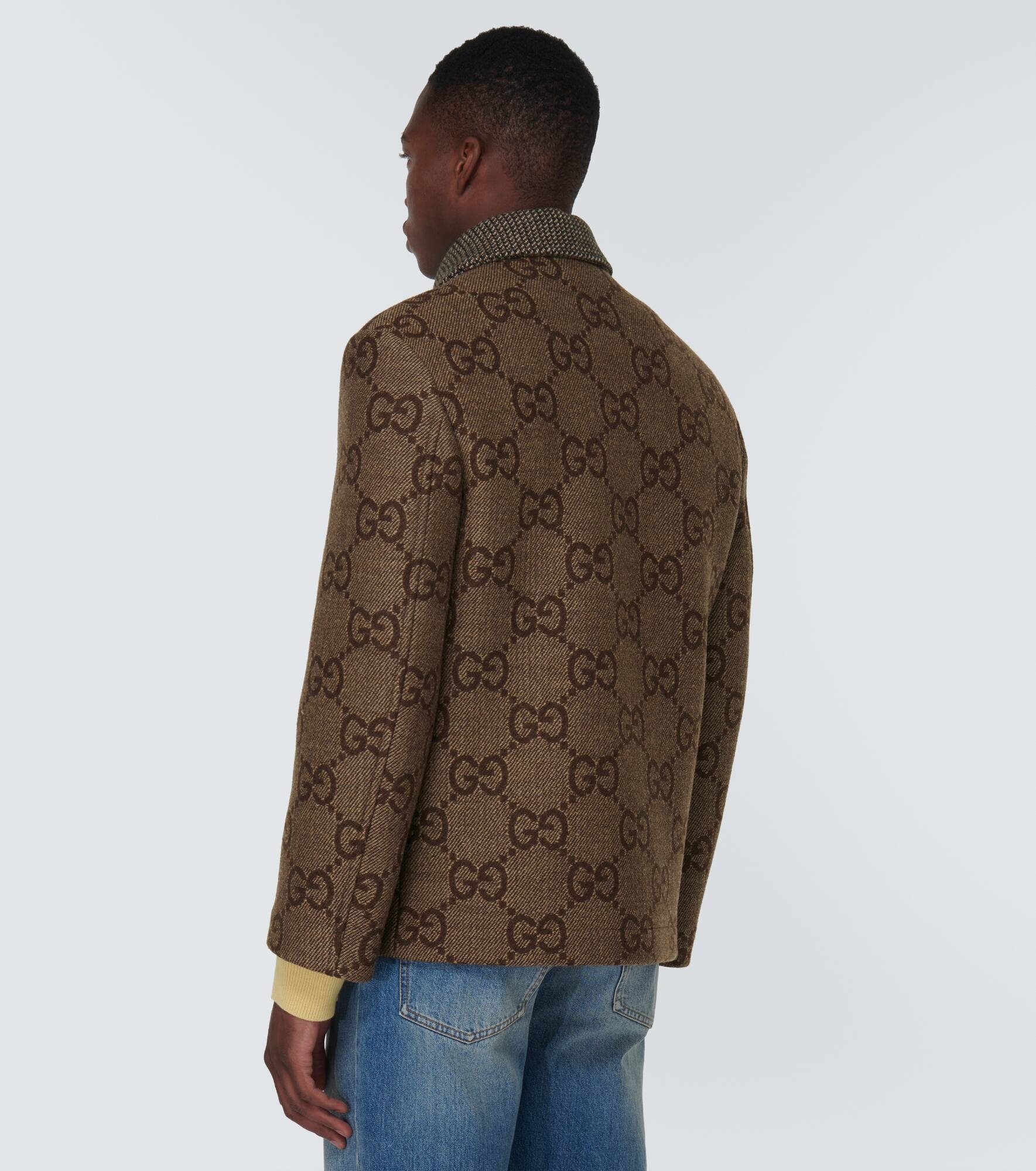 Maxi GG wool jacquard jacket - 4
