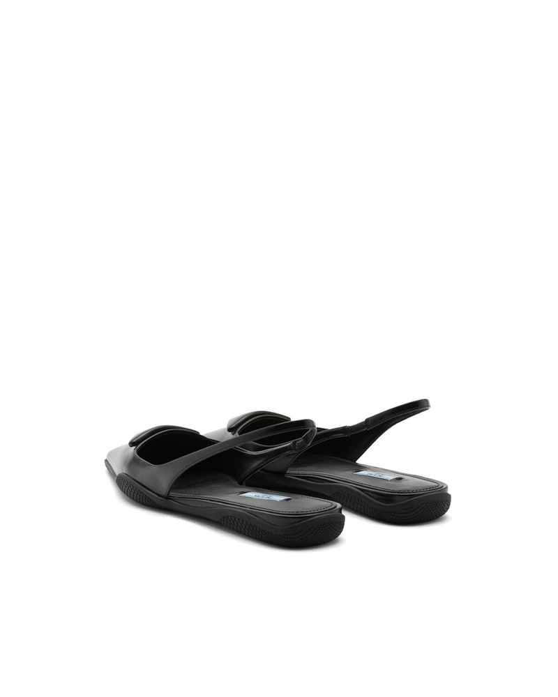 Prada Brushed leather slingback ballerinas outlook