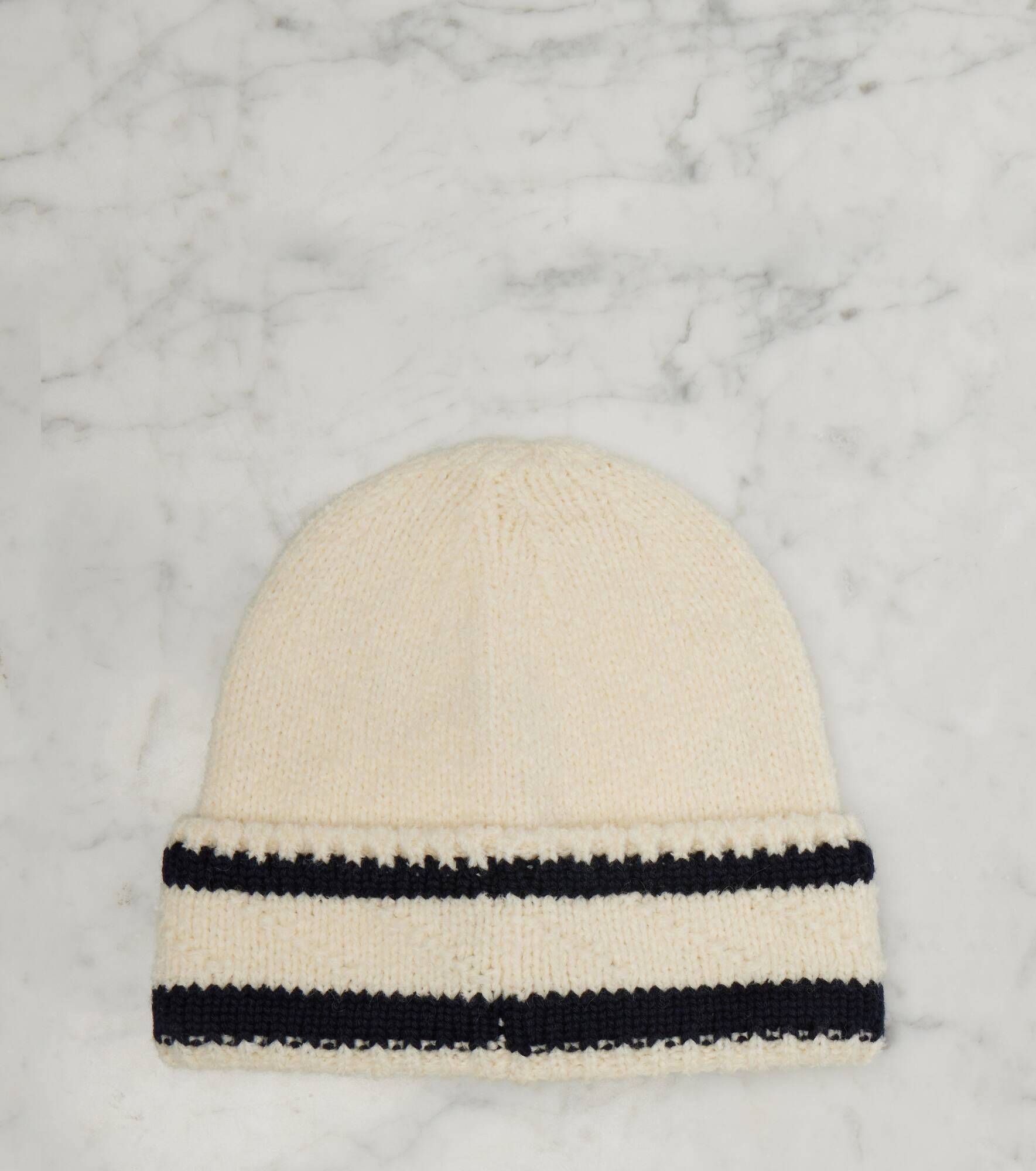 Logo striped wool-blend beanie - 4