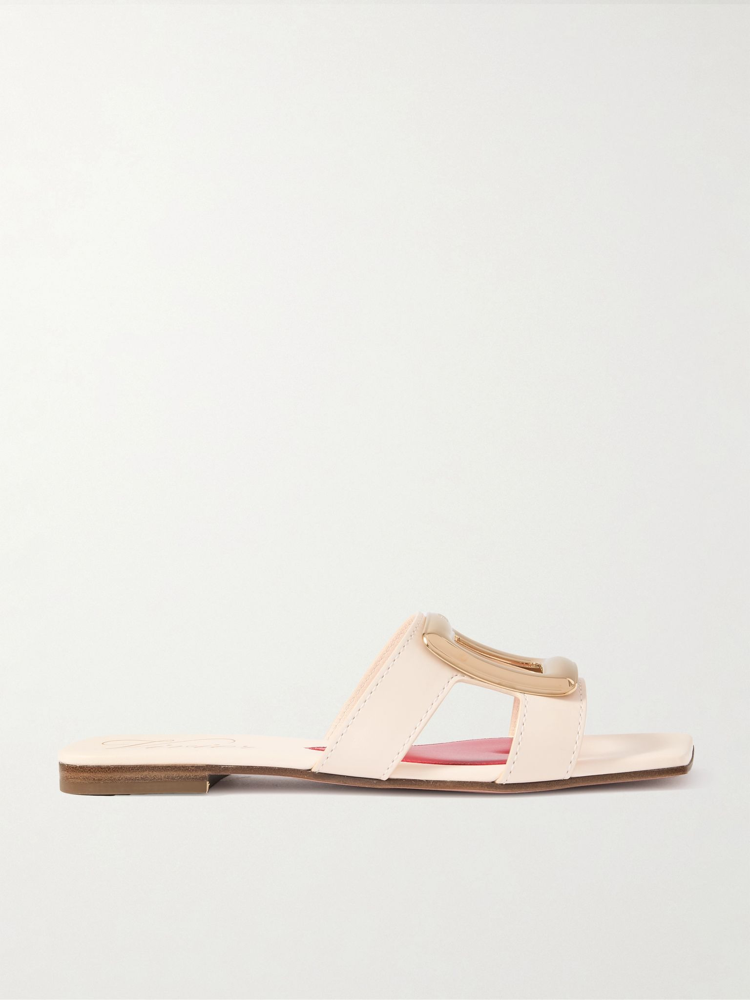 Nagoya embellished cutout leather slides Off-white - 1