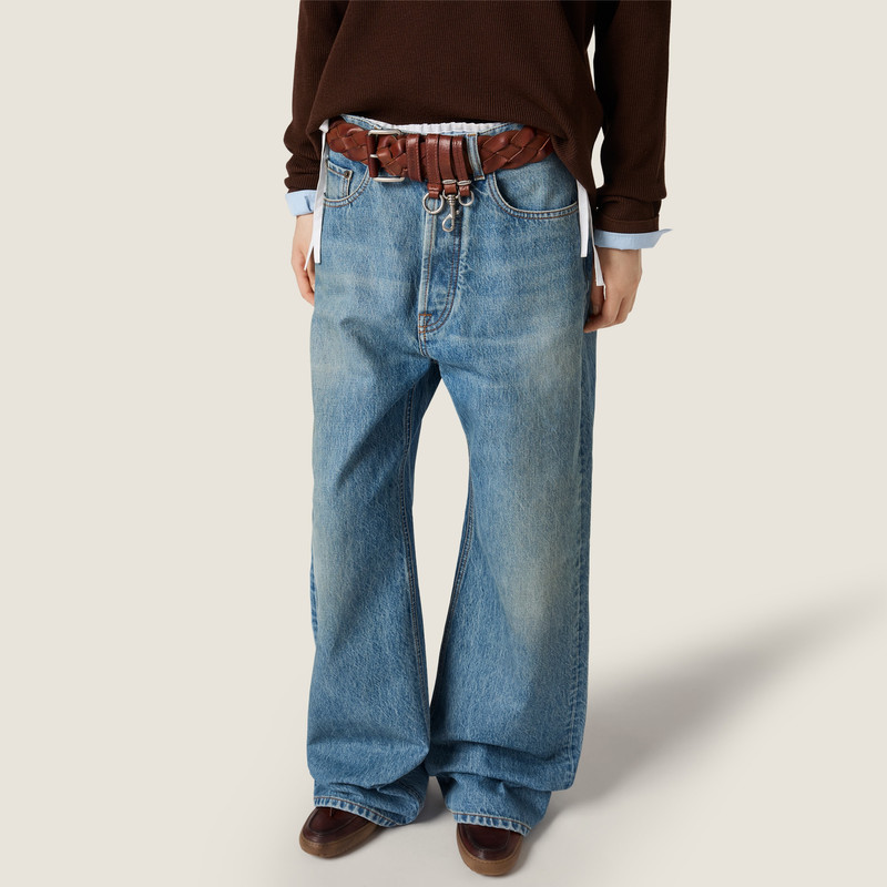 Five-pocket washed denim jeans 4