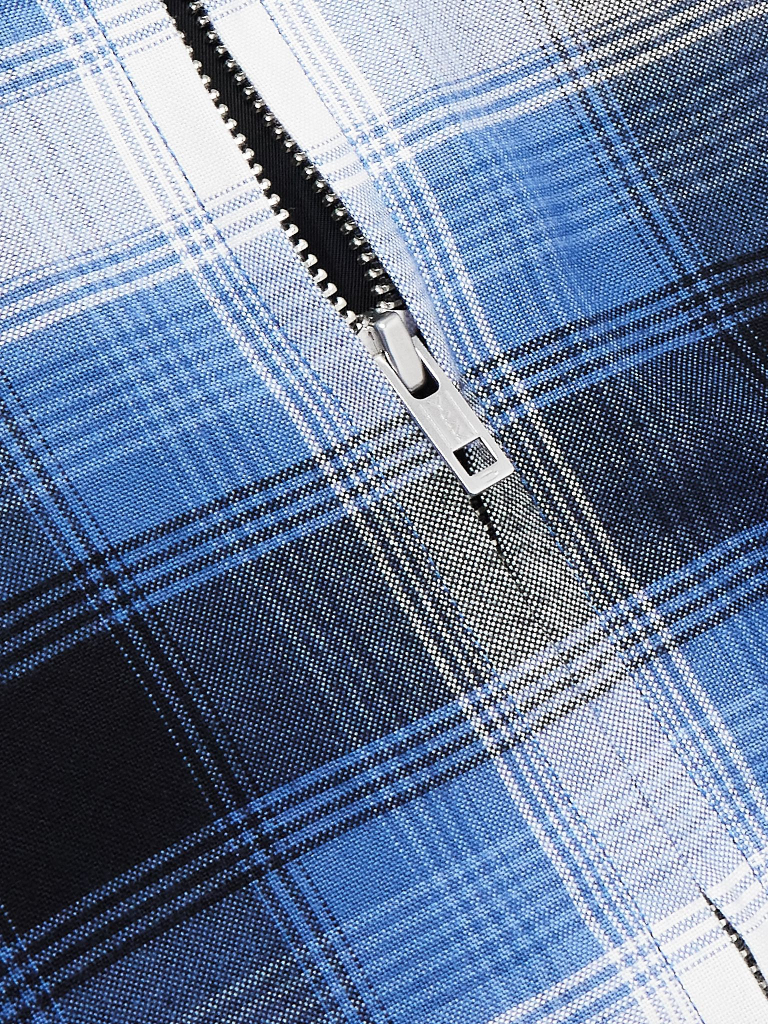 Checked Oxford Shirt Jacket Blue - 5