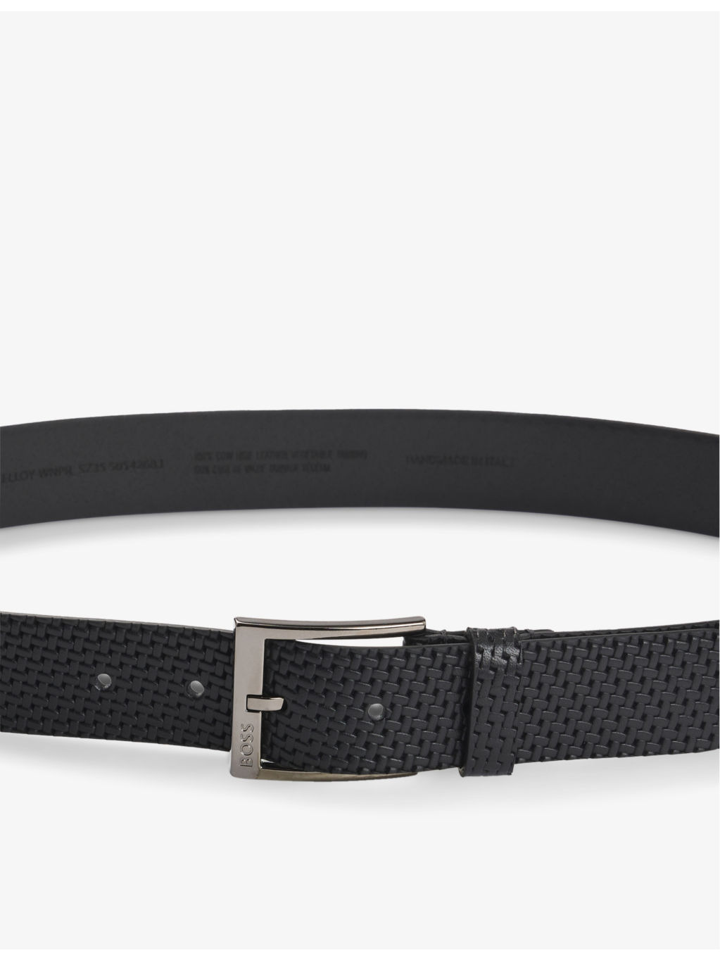 Brand-Engraved Leather Belt - 3