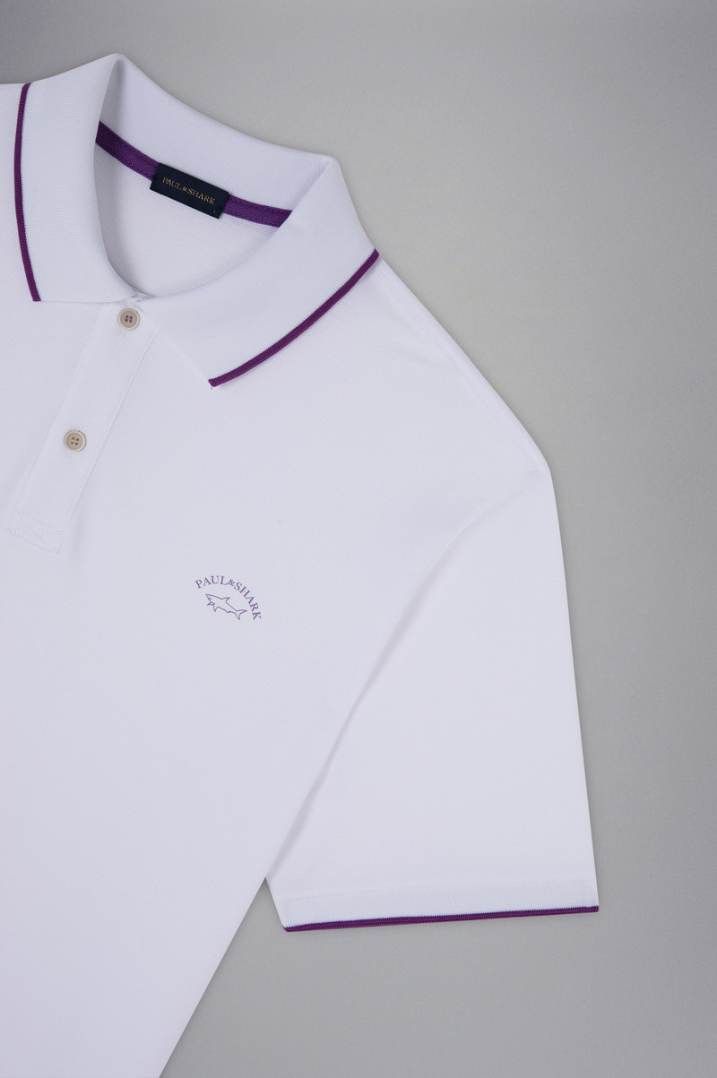 COTTON PIQUE POLO SHIRT WITH REFLEX PRINT 5