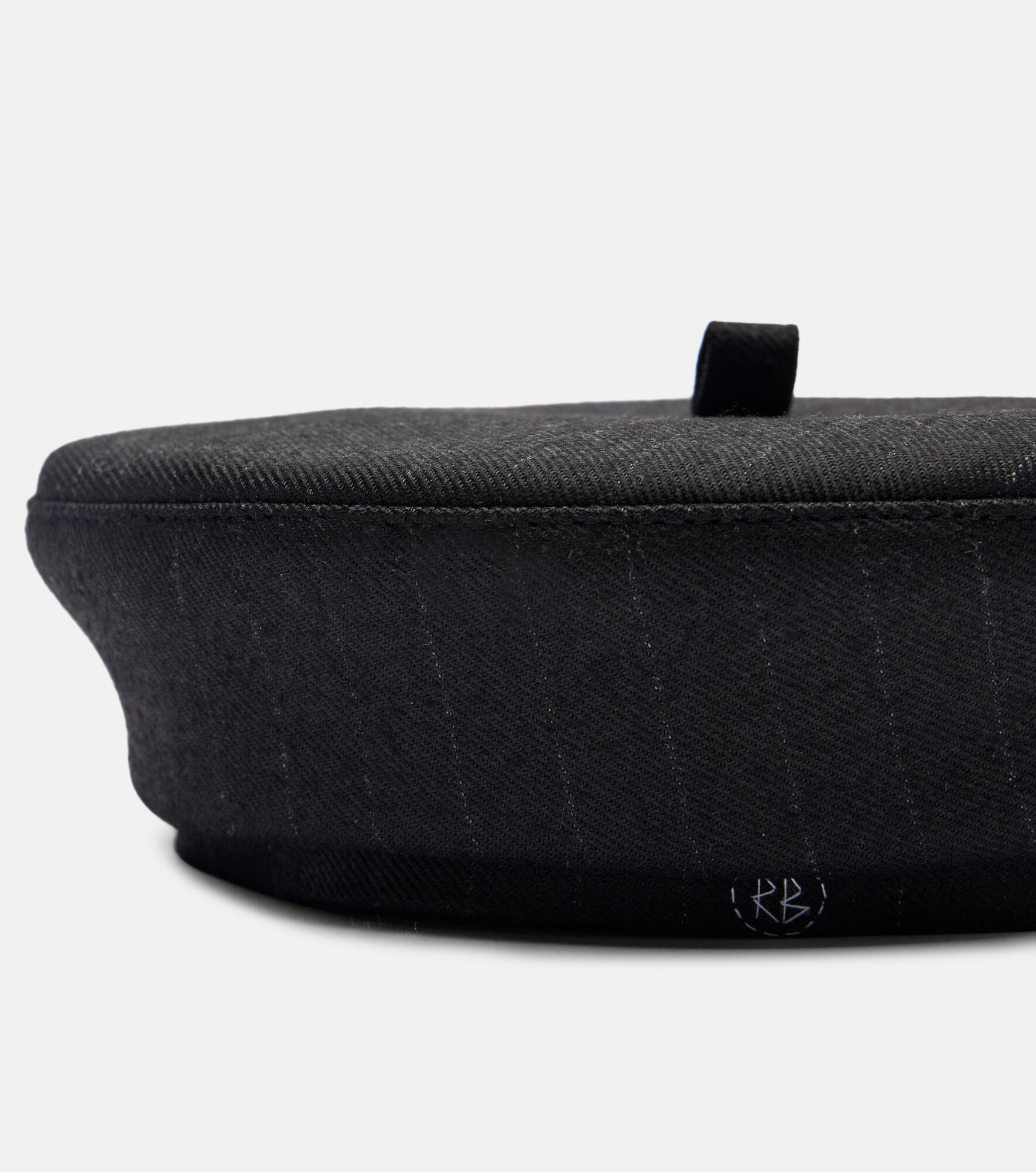 Pinstriped wool-blend beret - 3