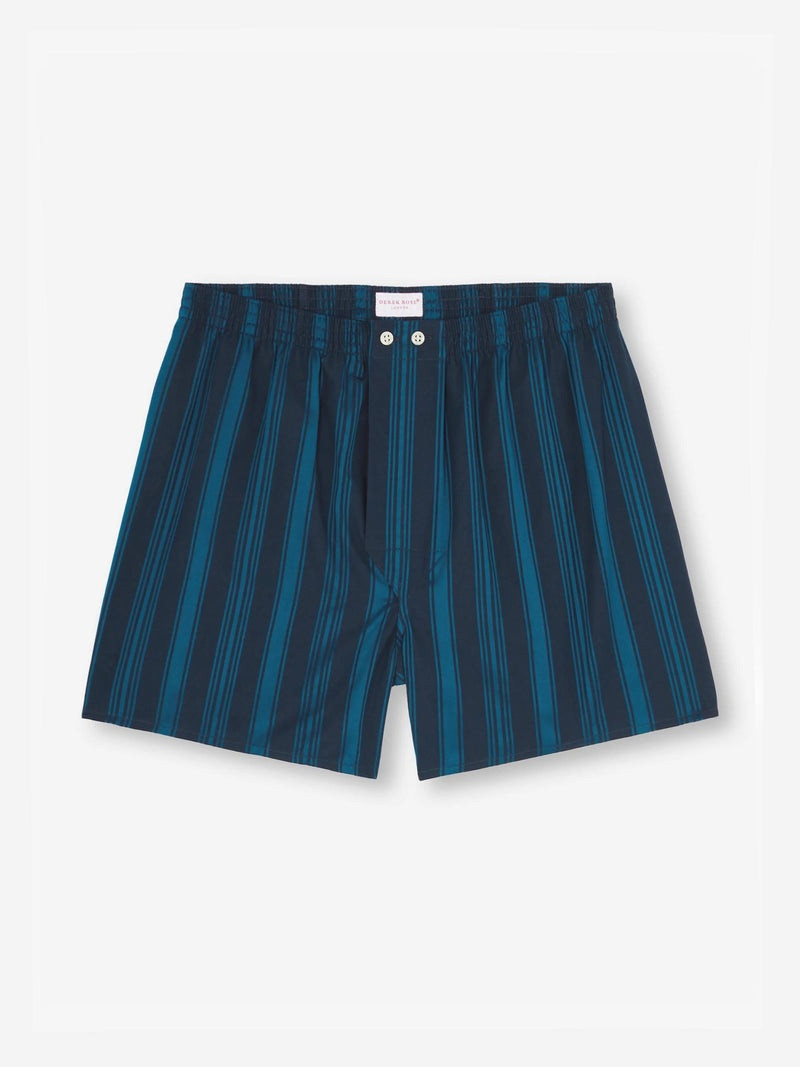 Derek Rose Men's Classic Fit Boxers Royal 222 Cotton Navy outlook