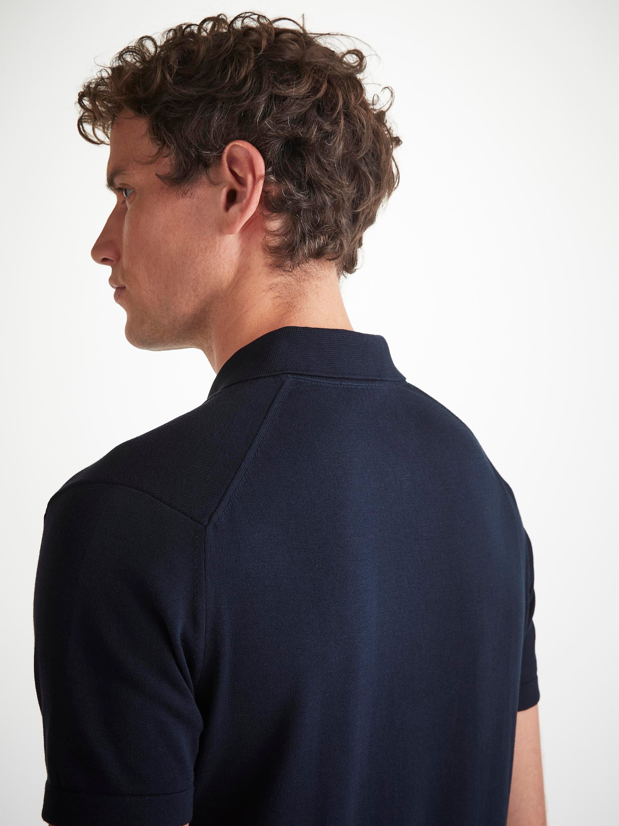 Men's Polo Shirt Jacob Sea Island Cotton Navy - 5