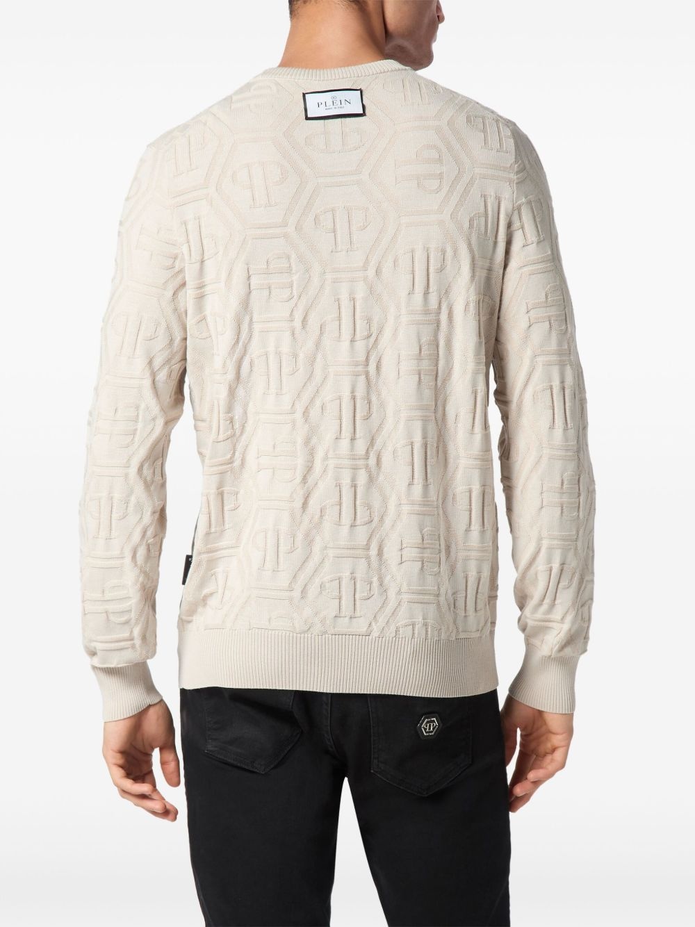 jacquard-logo sweater - 4