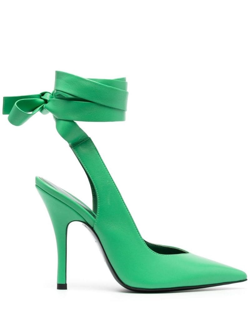 tie-detail heeled pumps - 1