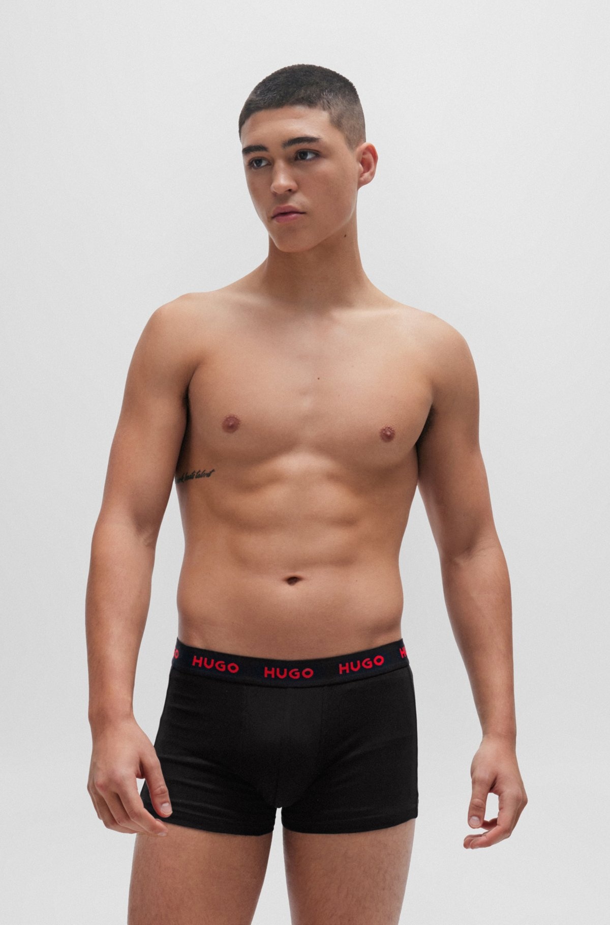 TRIPLE-PACK OF STRETCH-COTTON TRUNKS WITH LOGO WAISTBANDS - 6
