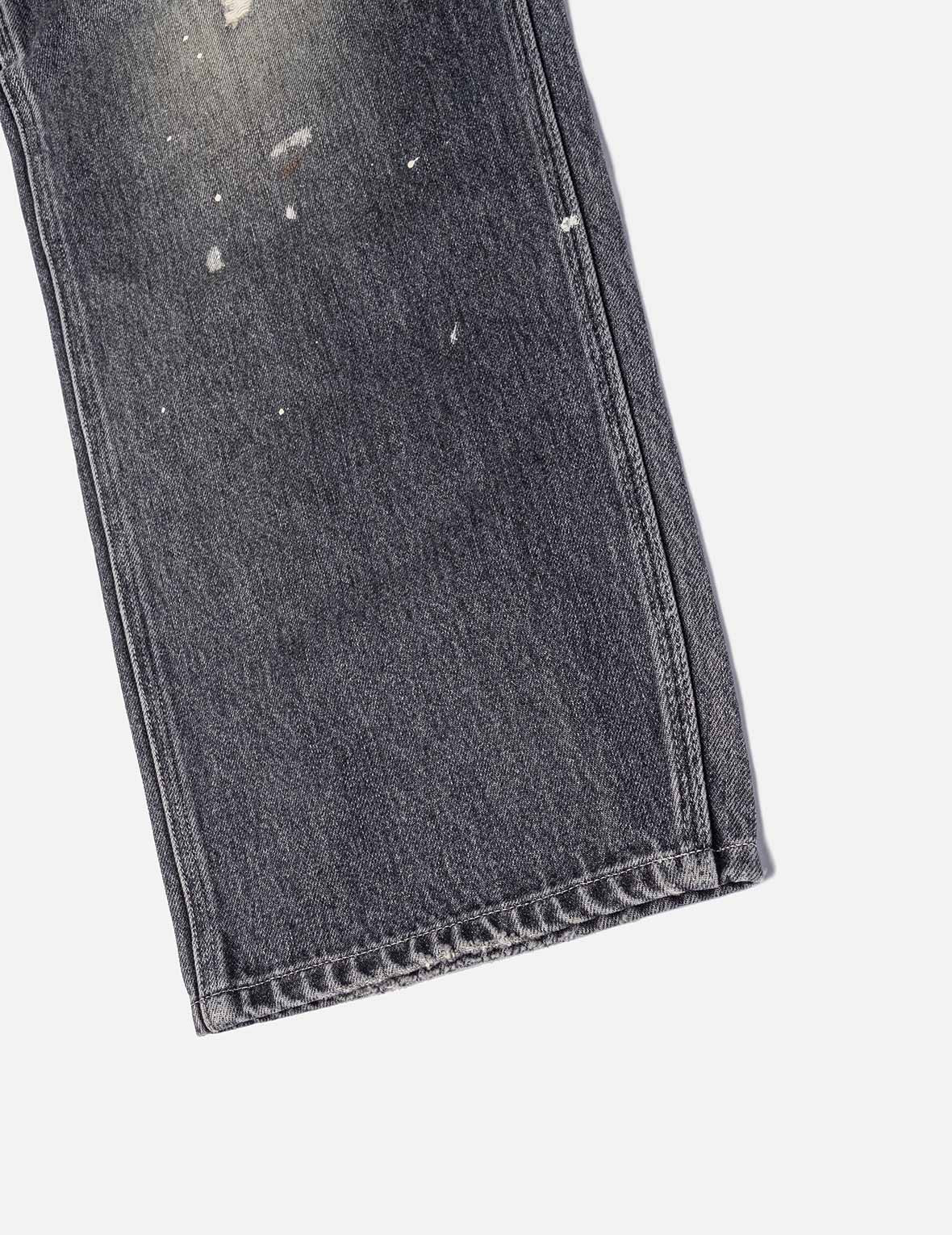 Washed and Distressed Daicock Print Relax Fit Jeans - 11