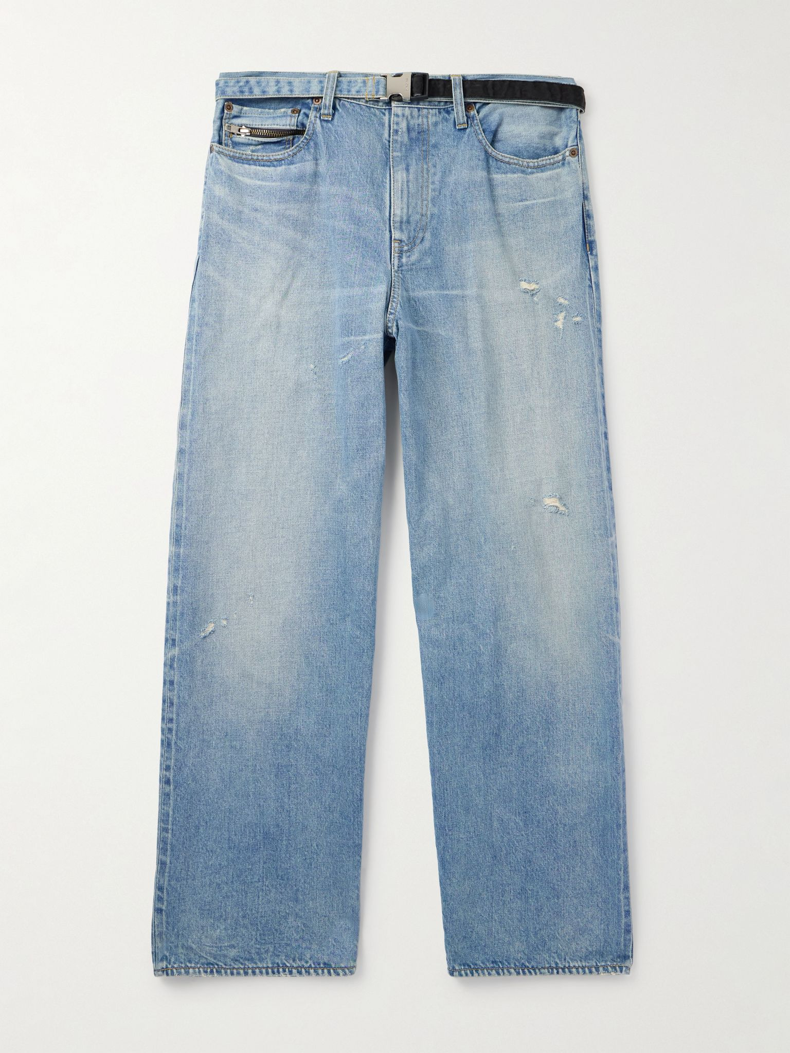 + BEYONDEXX Straight-Leg Belted Jeans Blue - 1