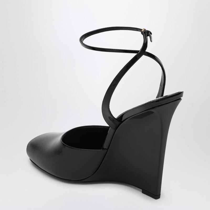 Saint Laurent La Scandale Wedge In Black Patent Leather Women - 2