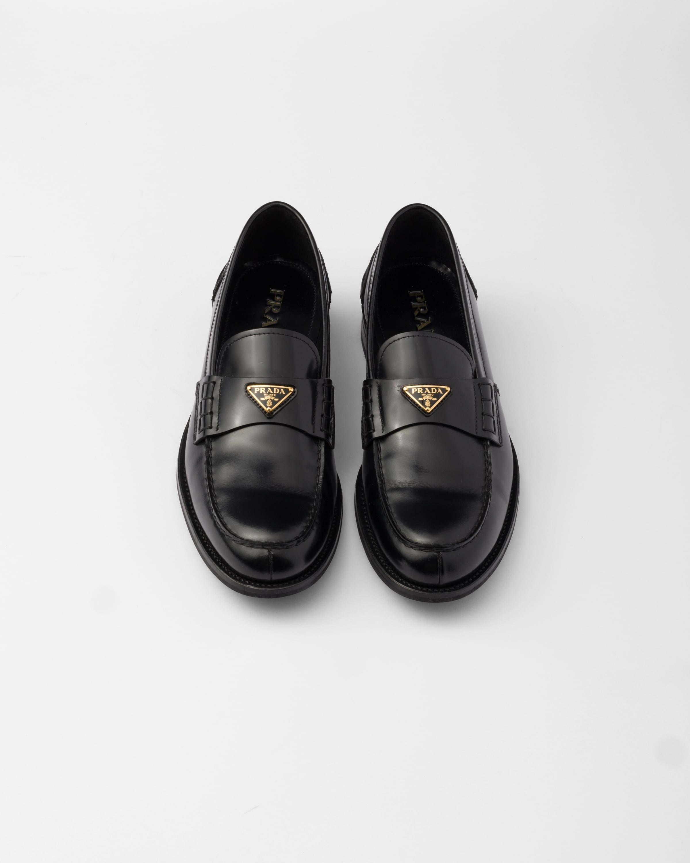 Brushed leather loafers - 4