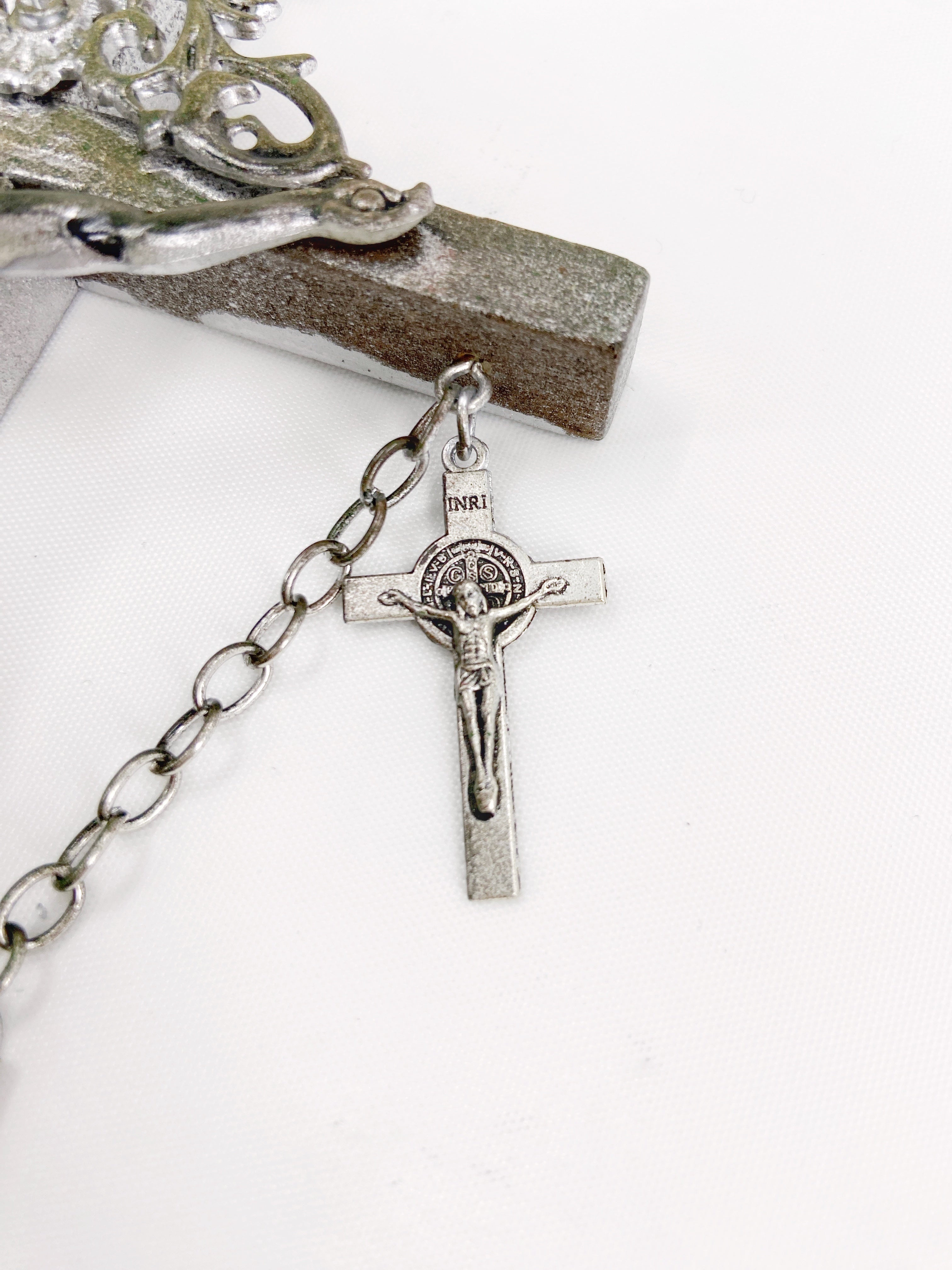 Jean Paul Gaultier 90S Sample 1/1 XXL Silver 5 Crucifix Cross Deer Chain Necklace - 16